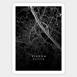 Vienna Austria City Map dark Sticker